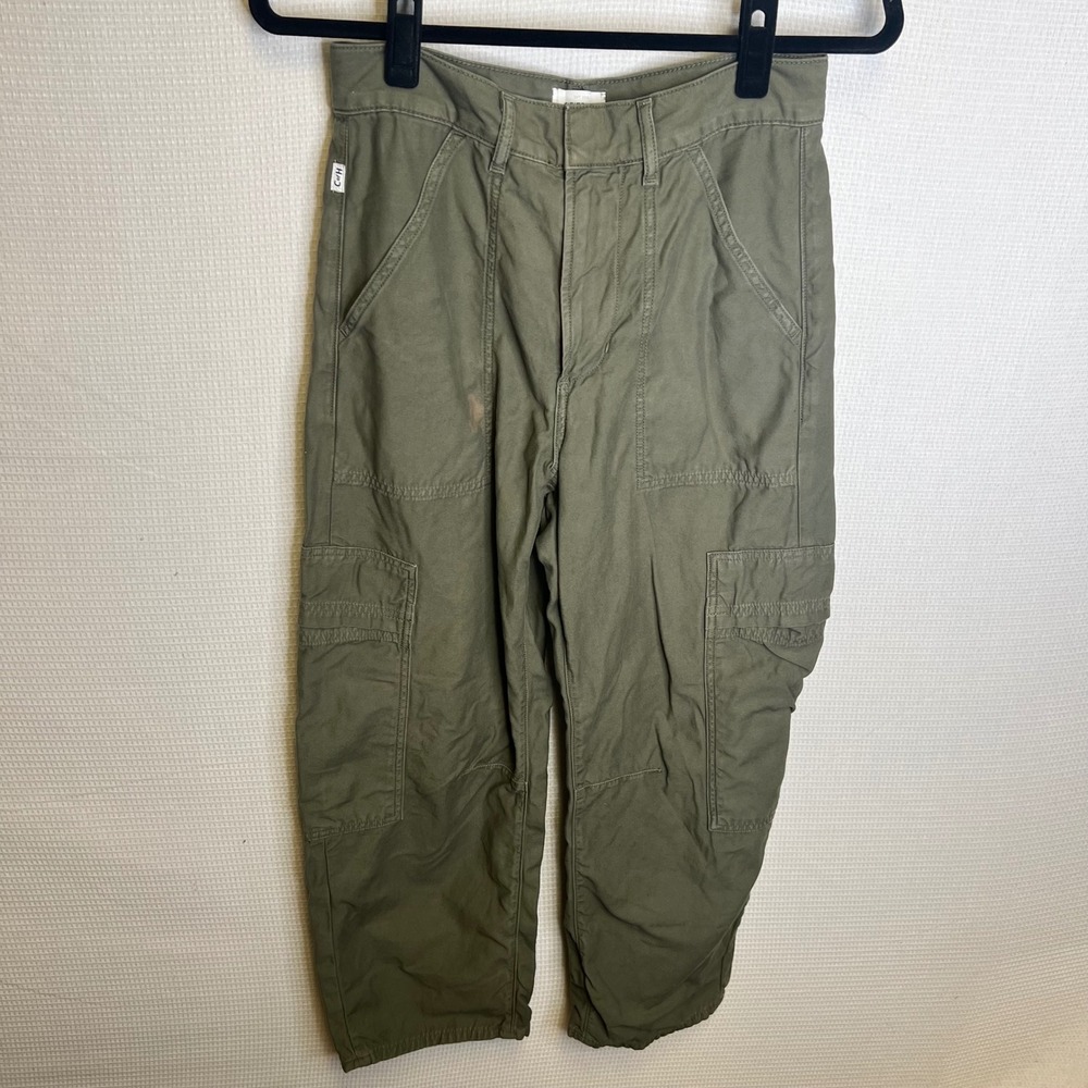 Citizens of Humanity Women Olive Green High Rise Cargo Utility Pants Size 27